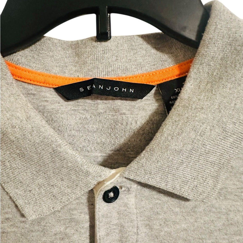 Sean John Gray Polo Shirt with Contrast Sleeves – Men’s XL - Picture 8 of 11